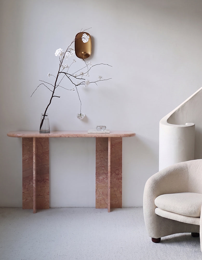 Arco Slim Console Table, Travertine | Marble Side Table – DC Concept