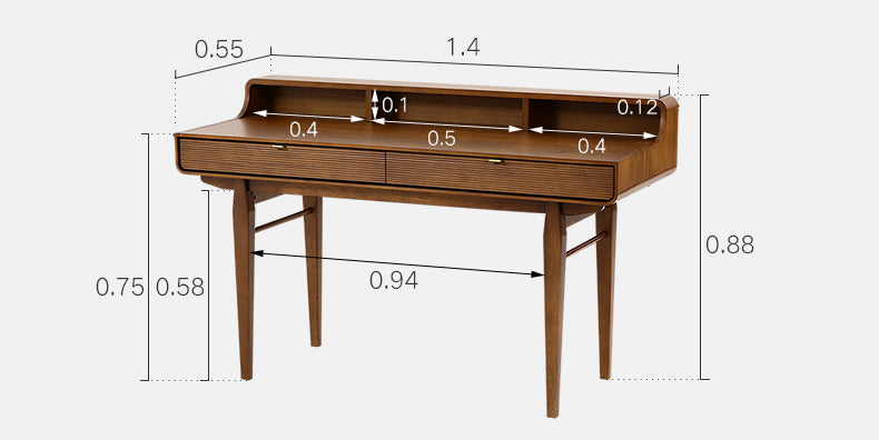 Moran Carved Office Desk, Solid Wood｜ DC Concept