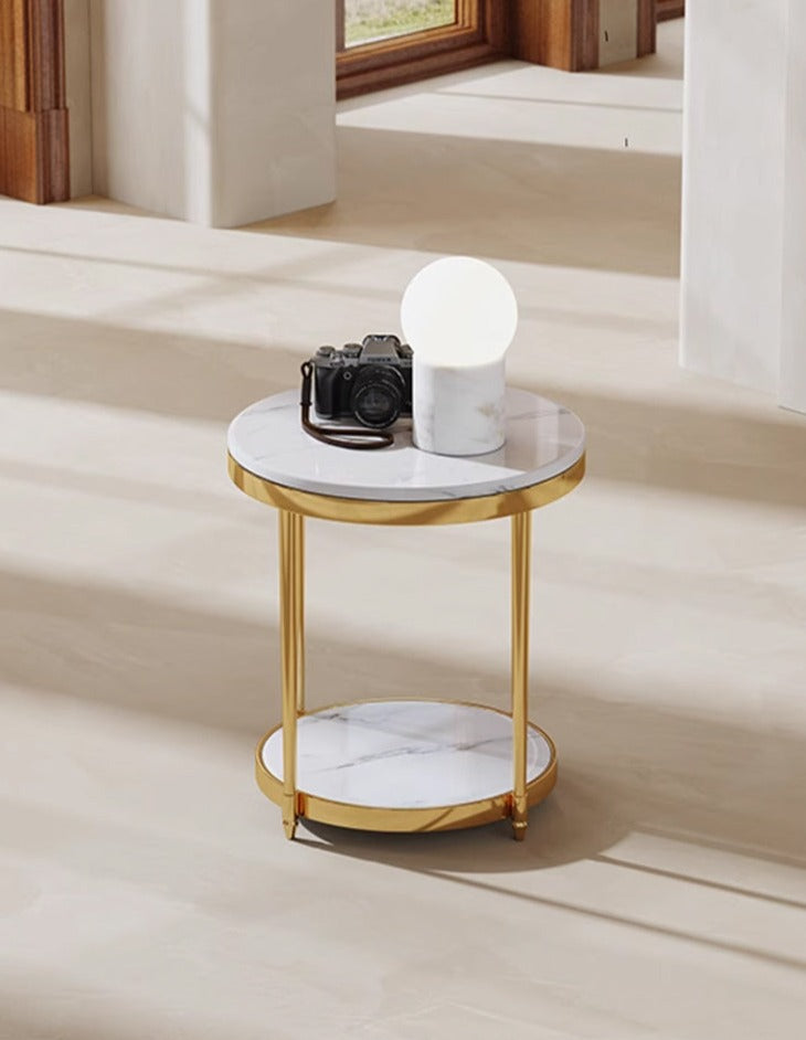 Abbas Side Table, Marble Top