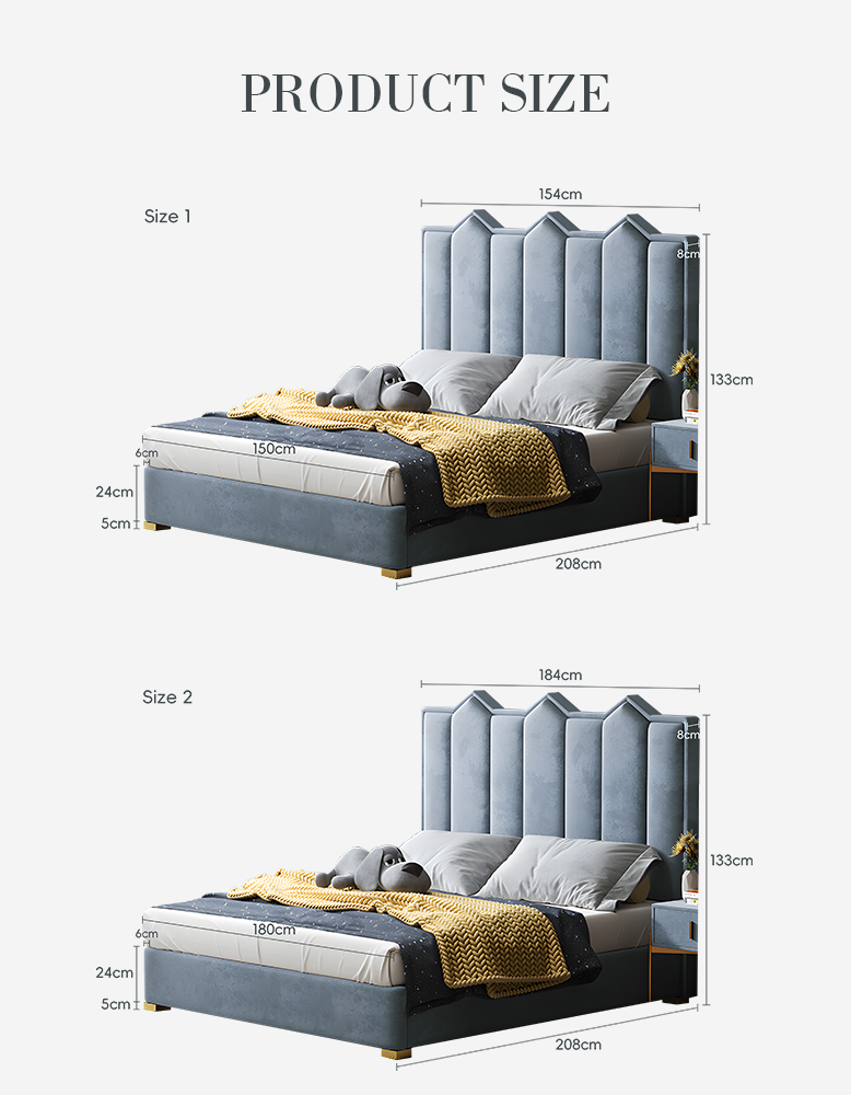 Baber King Size / Super King Size Bed, Velvet