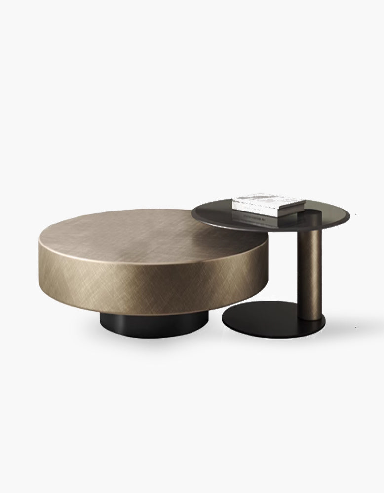 Gold Nesting Coffee Table, With Black Side Table, Clearance｜ DC Concept
