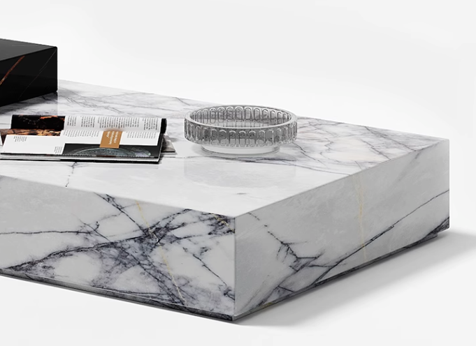 Giuli Marble Coffee Table Set, Stone｜ DC Concept