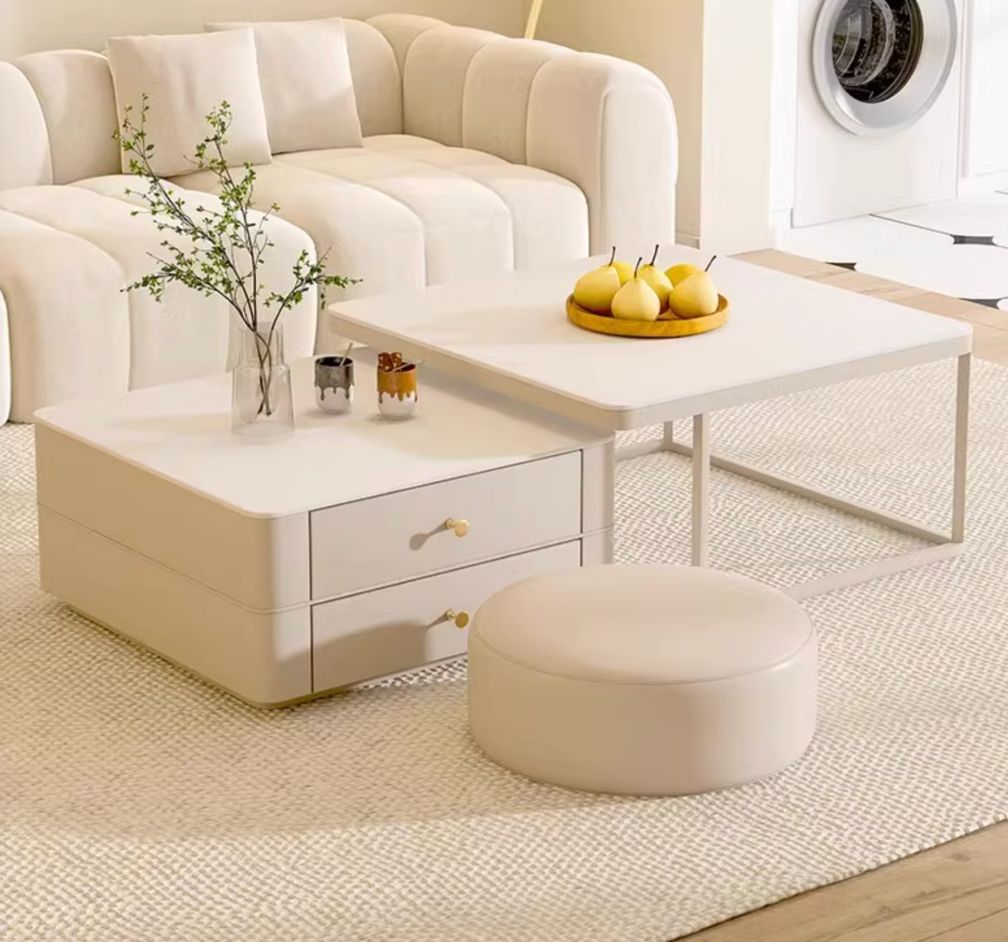 Eclipse Nesting Coffee Table SEt, White｜ DC Concept