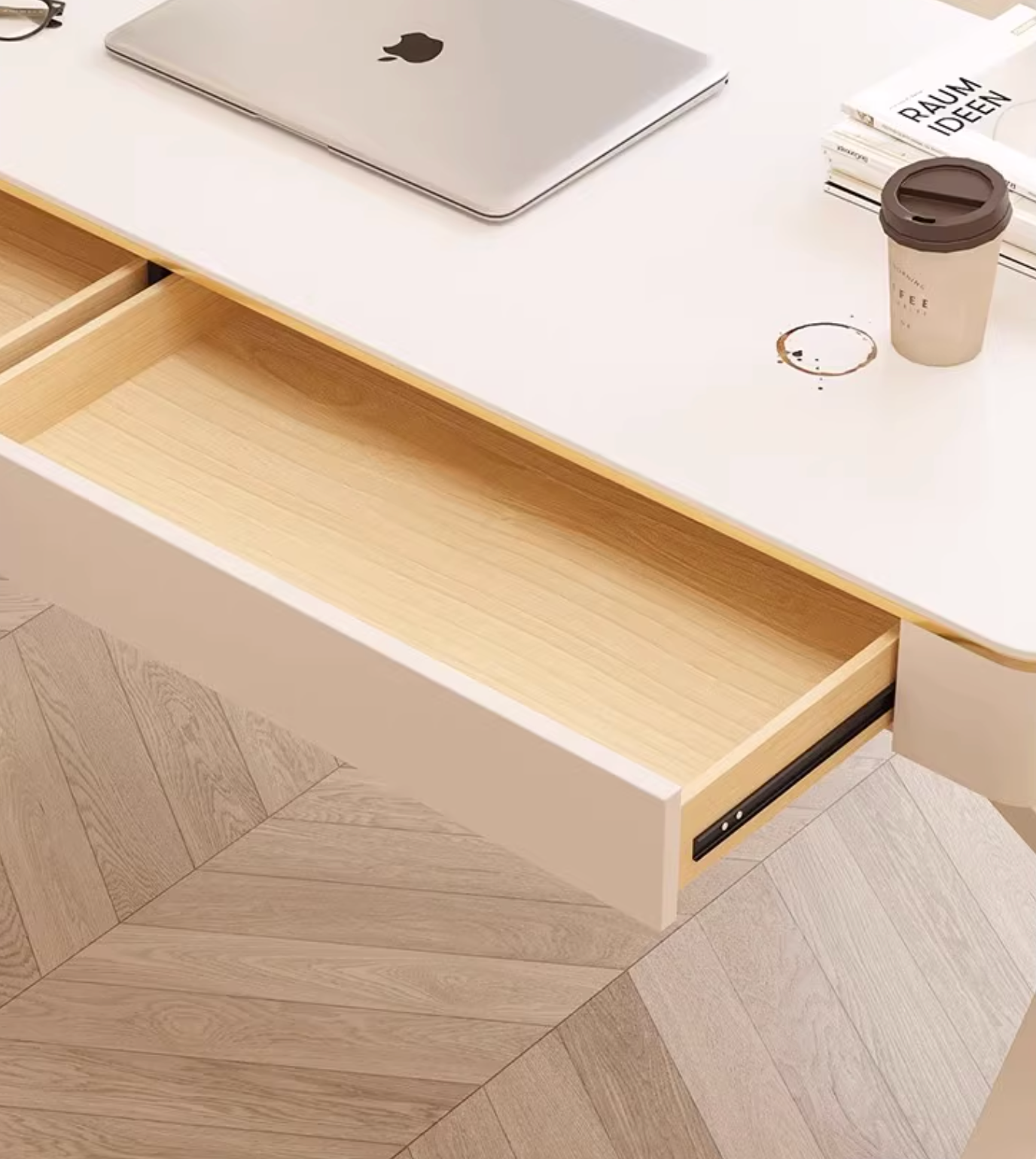 Loe Office Desk, White｜ DC Concept