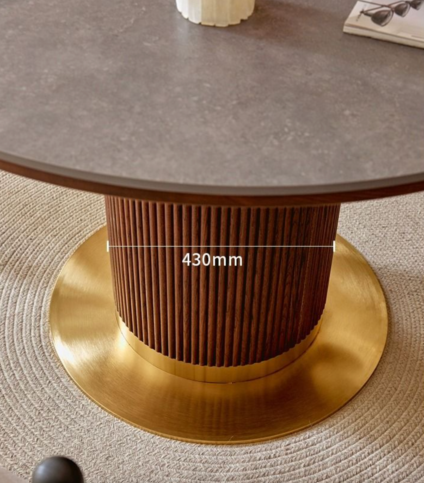 Bek Round Dining Table, Brown｜ DC Concept