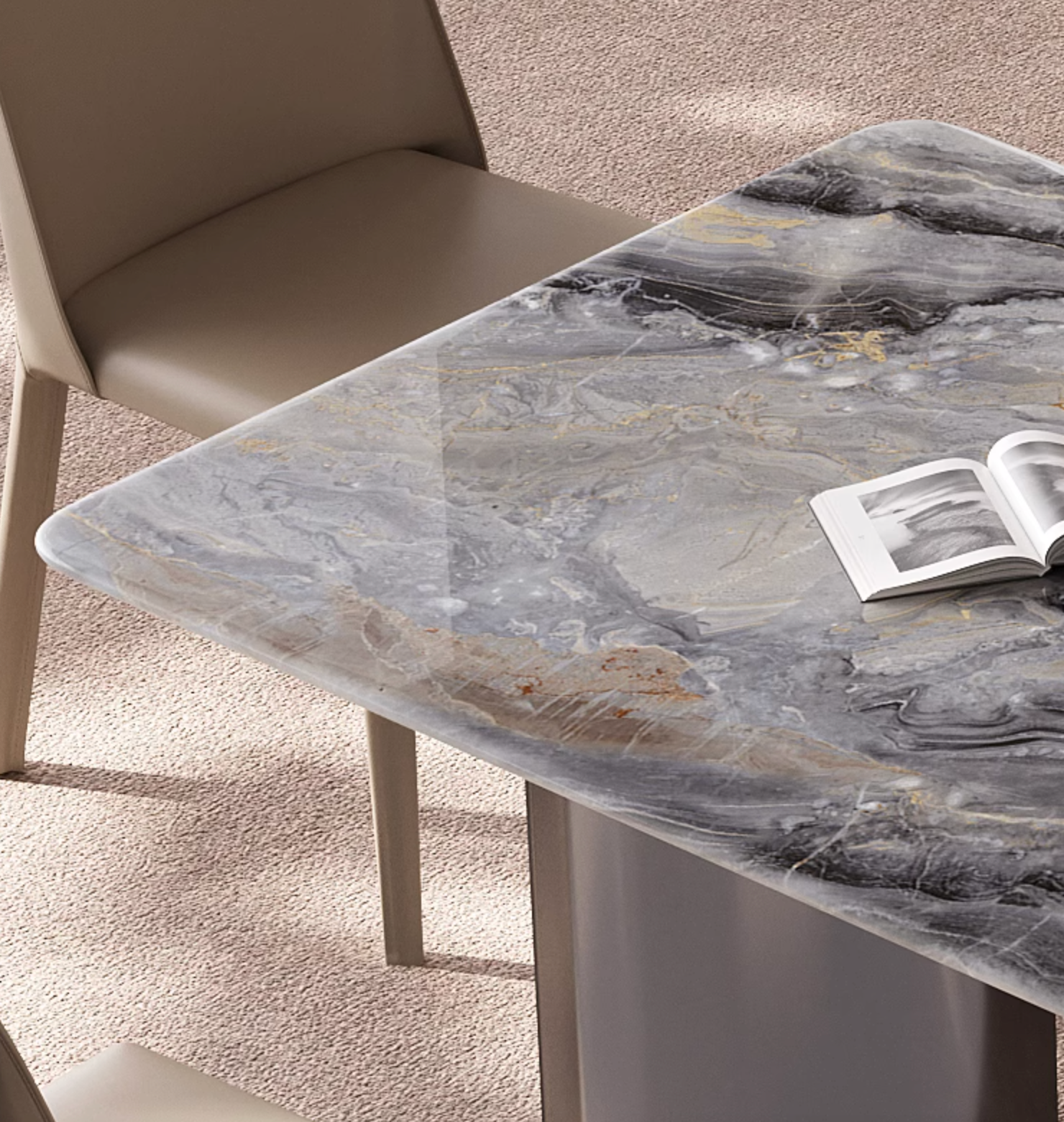 Angela Dining Table, Marble