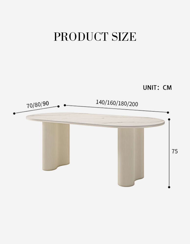Eira White Dining Table, Oval