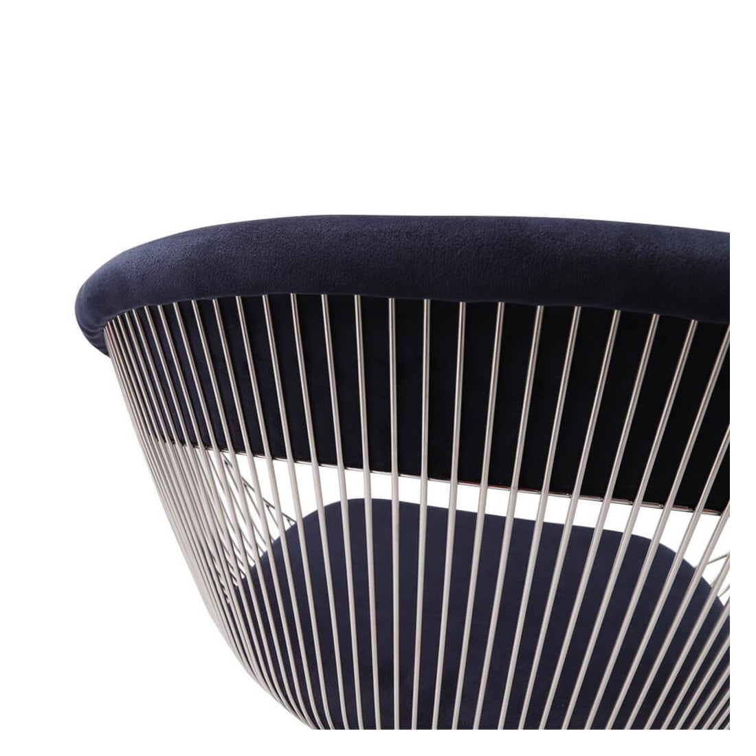 Warren Platner Dining Chair Chrome Base, Dark Blue DC Concept