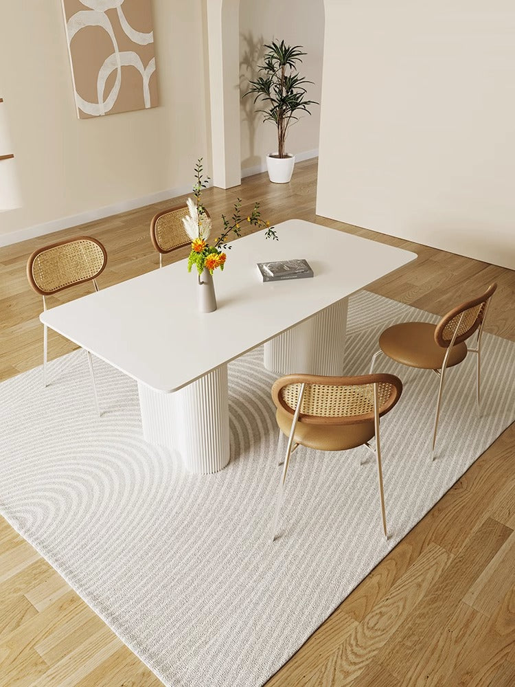Aiden White Dining Table, Sintered Stone｜ DC Concept