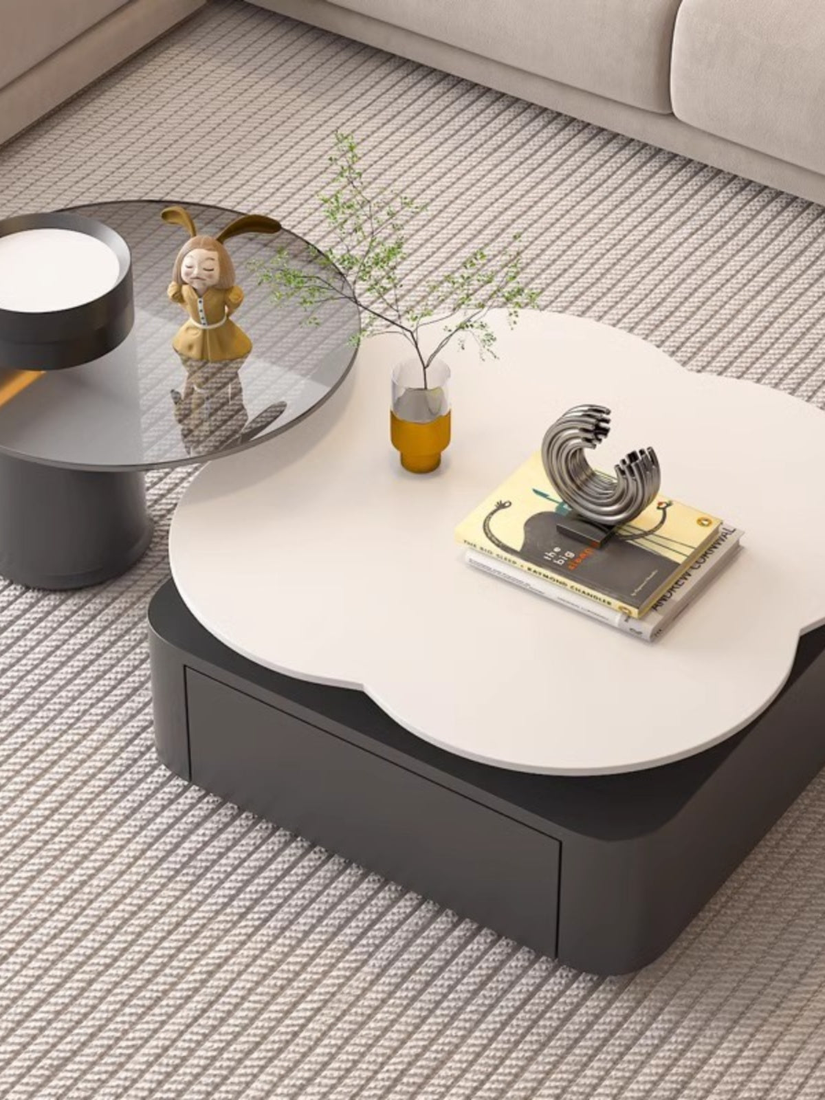 Aroma Flower Nesting Coffee Table, White Top｜ DC Concept