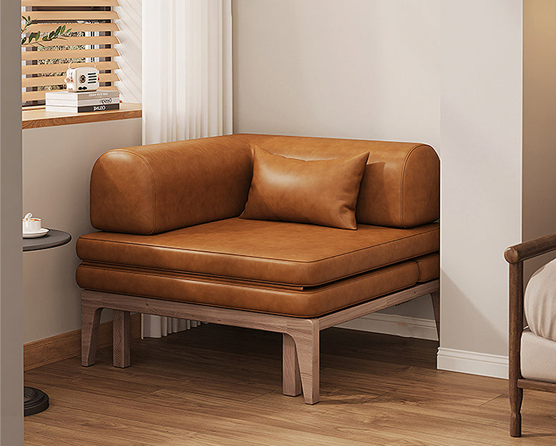 Ocampo Single Seater Corner Sofa Bed, Leather