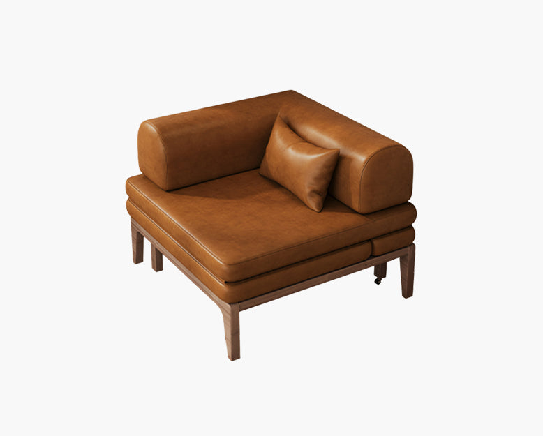 Ocampo Single Seater Corner Sofa Bed, Leather