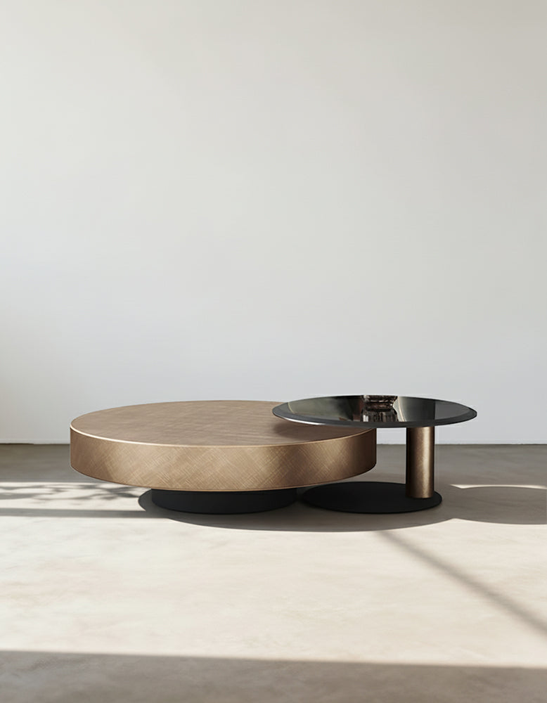 Gold Nesting Coffee Table, With Black Side Table
