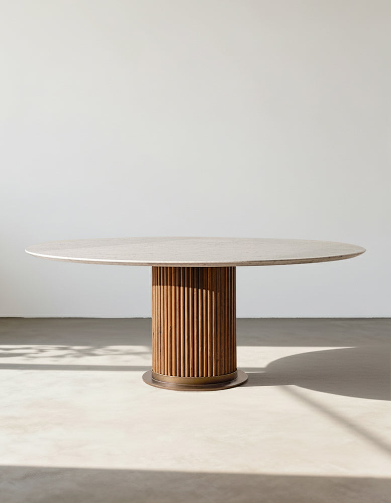 Murcell Oval Dining Table, Marble