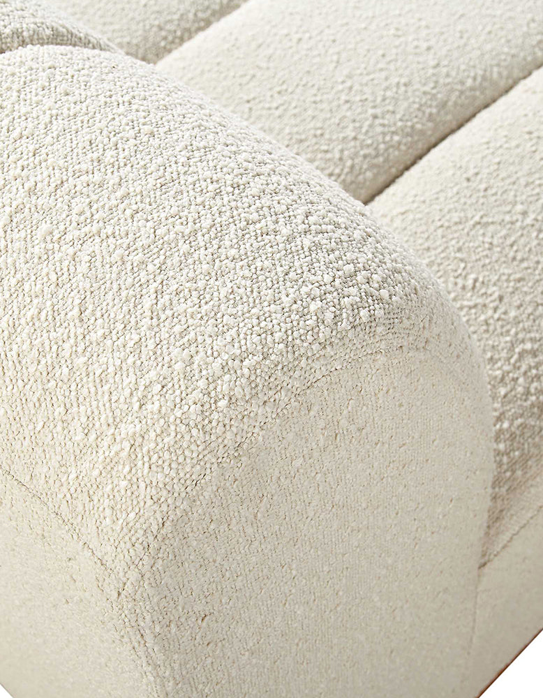 Yilmaz Modular Sofa, Armless Sofa, White Boucle