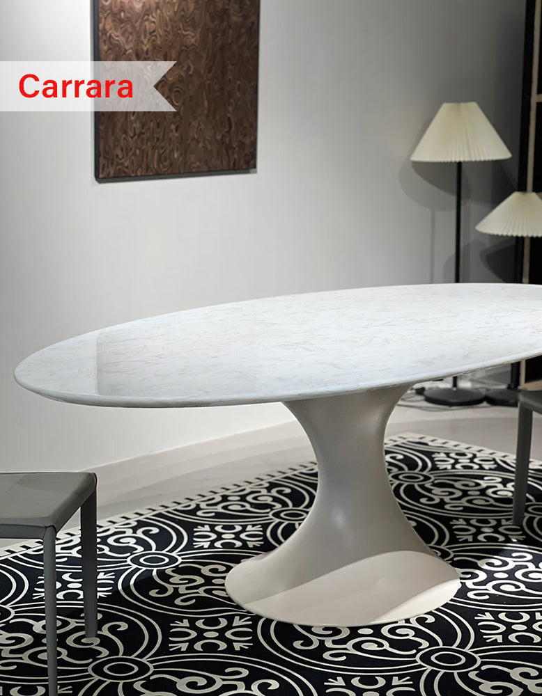 Omer Oval Dining Table, Marble