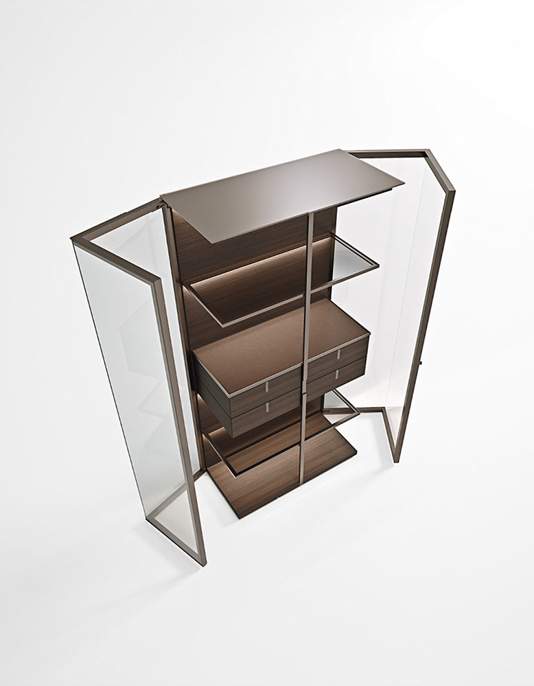 Galvez Akhtar Pahlavi Wine Storage With Glass Door, Display Cabinet