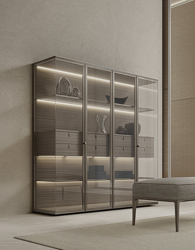 Galvez Akhtar Pahlavi Wine Storage With Glass Door, Display Cabinet