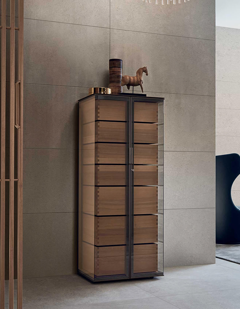 Galvez Akhtar Pahlavi Wine Storage With Glass Door, Display Cabinet