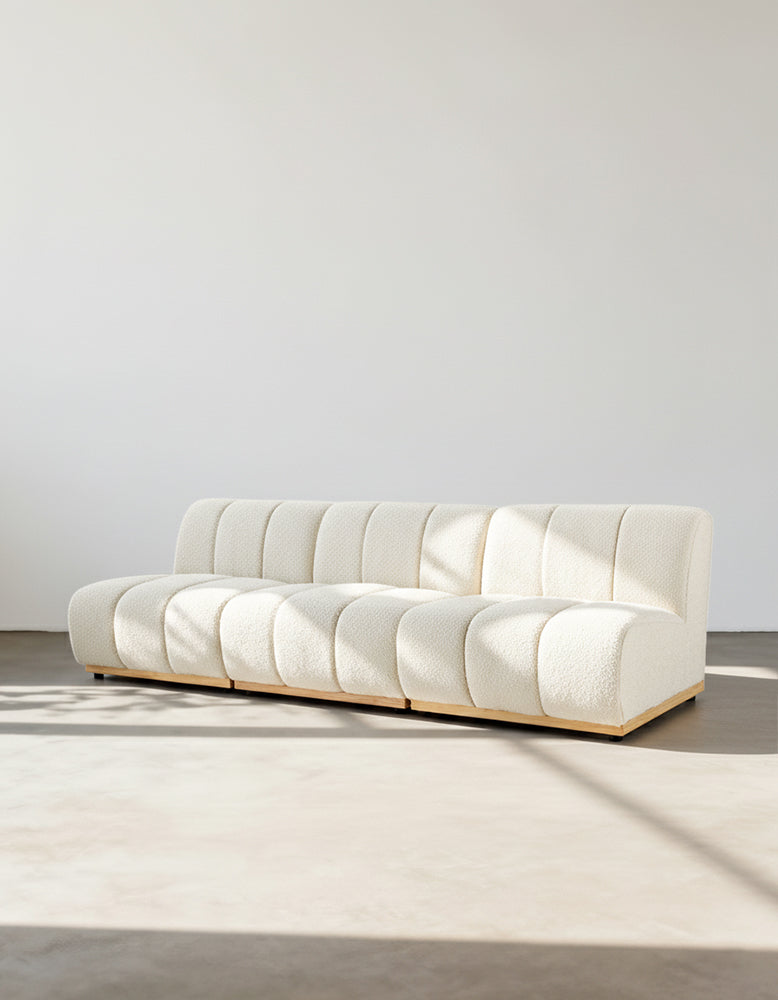 Yilmaz Modular Sofa, Armless Sofa, White Boucle