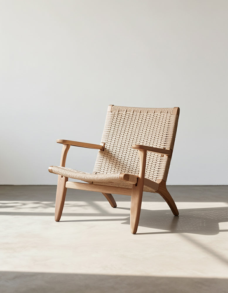 Hans CH25 Lounge Chair, Oiled Oak, Natural Cord