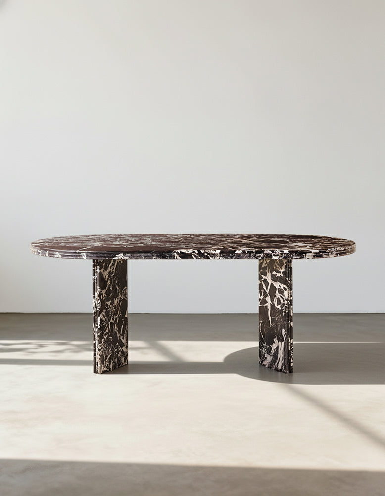 Rosaline Black Marble Dining Table, Oval