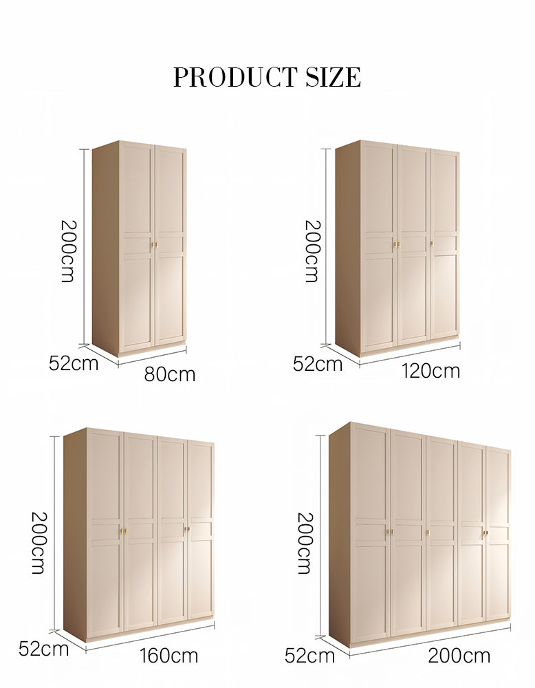 Andersson Tall Wooden Wardrobe, Cream