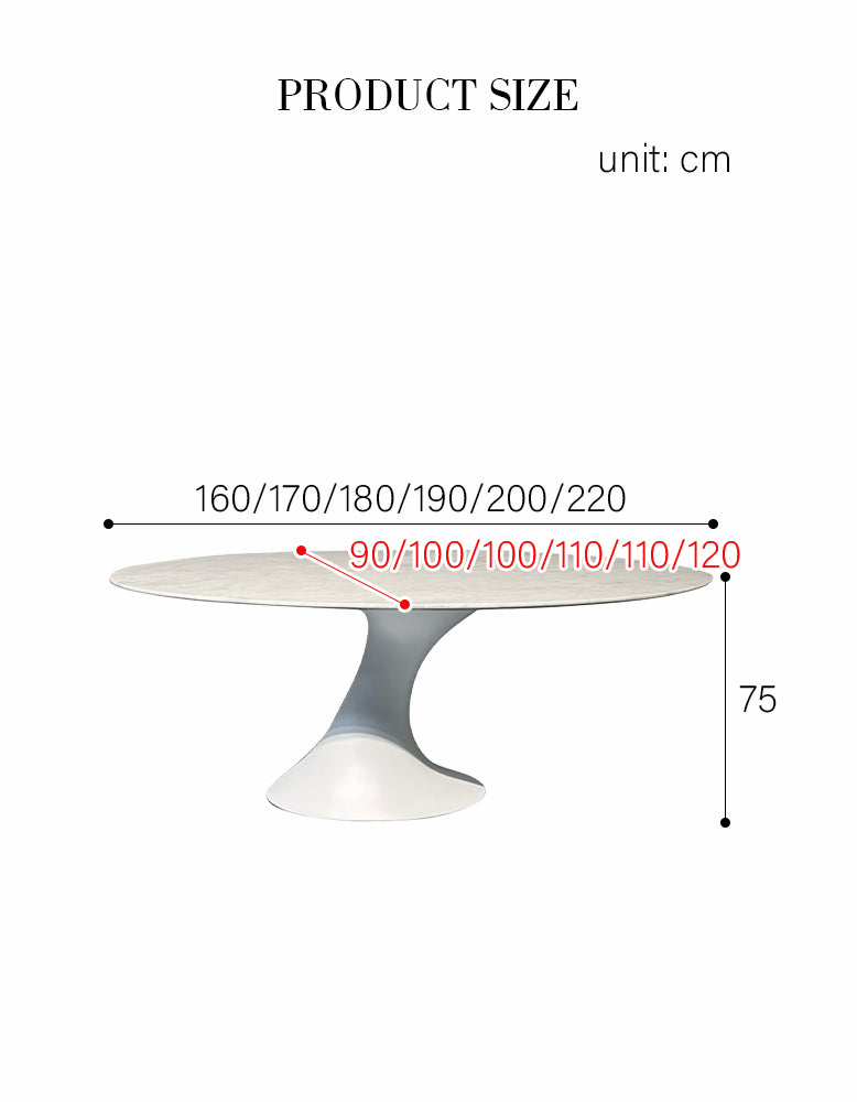 Omer Oval Dining Table, Marble