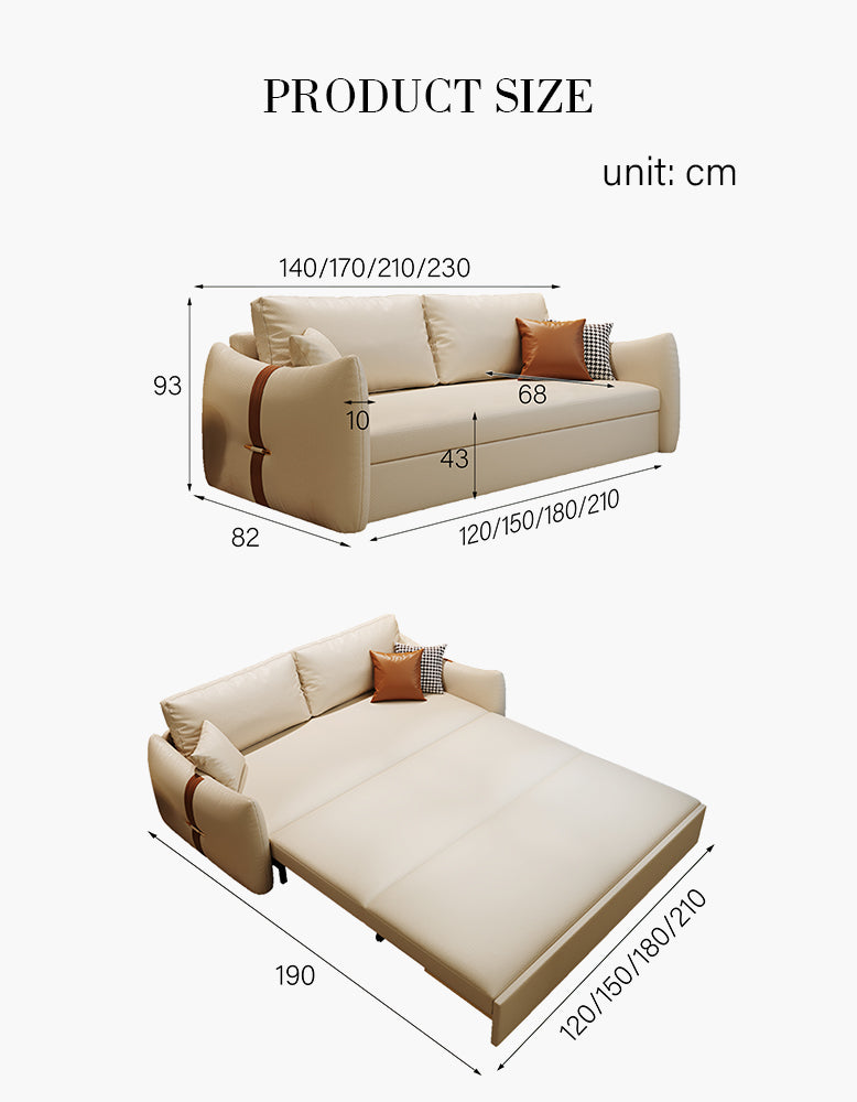 Tanak Two Seater Sofa Bed, Leathaire, More Colours