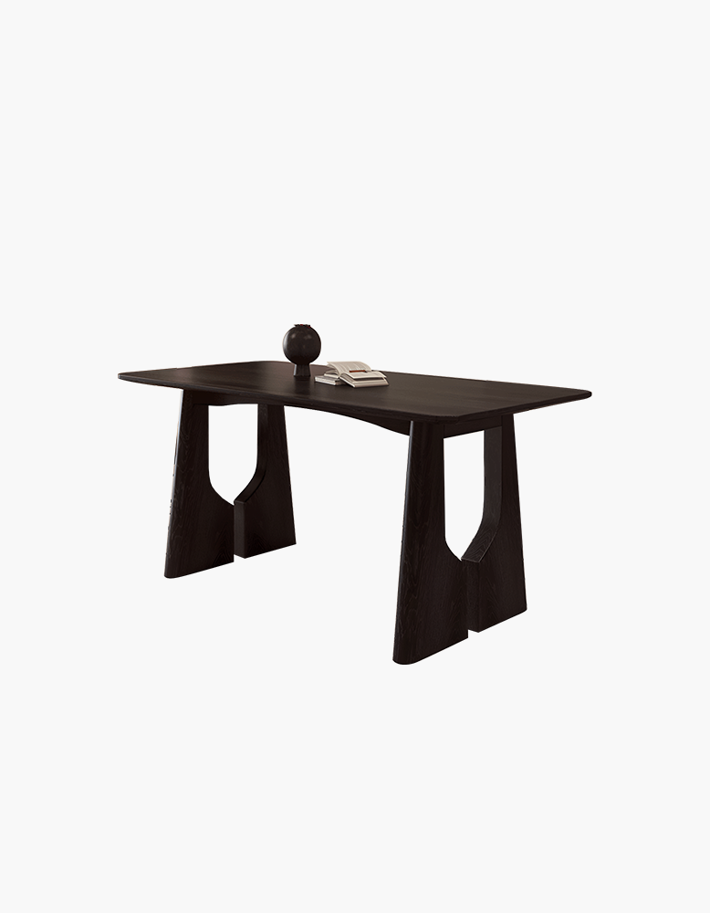 Allison Dining Table, Black, Solid Wood