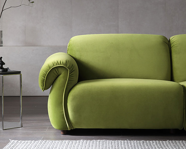 Mitchell Two Seater, Three Seater Sofa, Green Flannelette