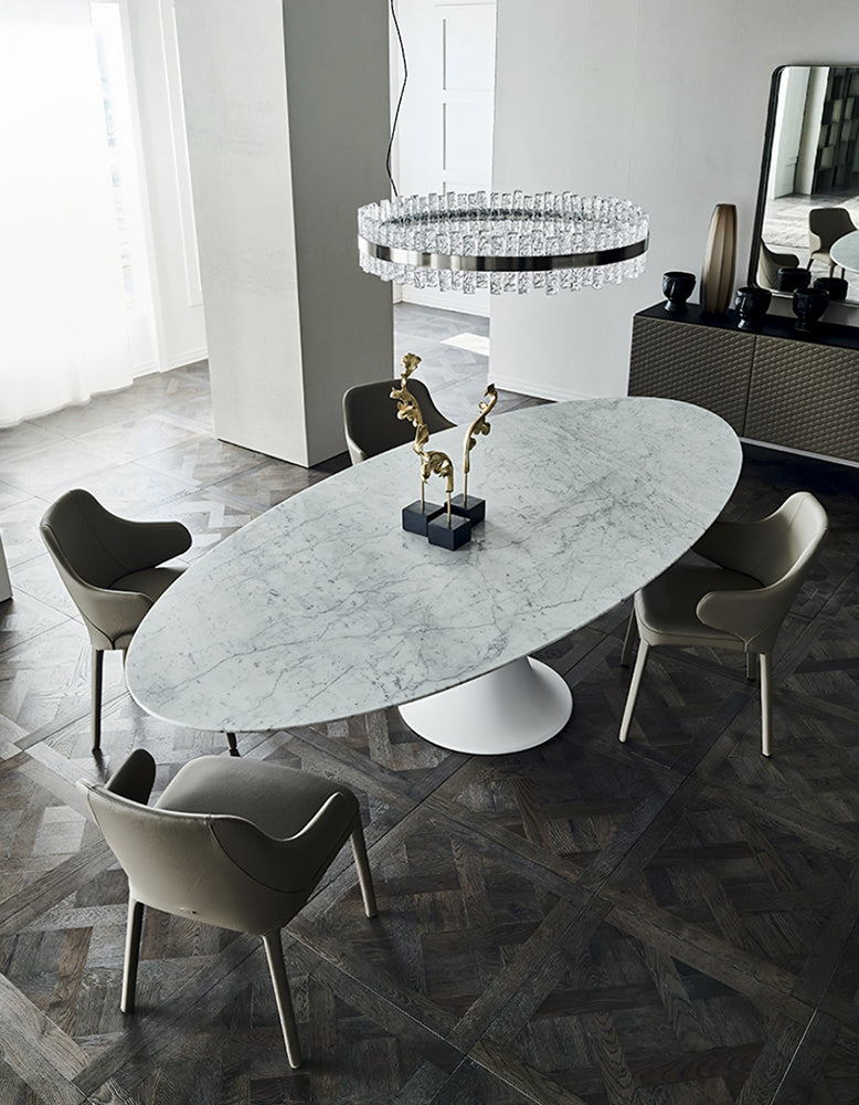 Omer Oval Dining Table, Marble