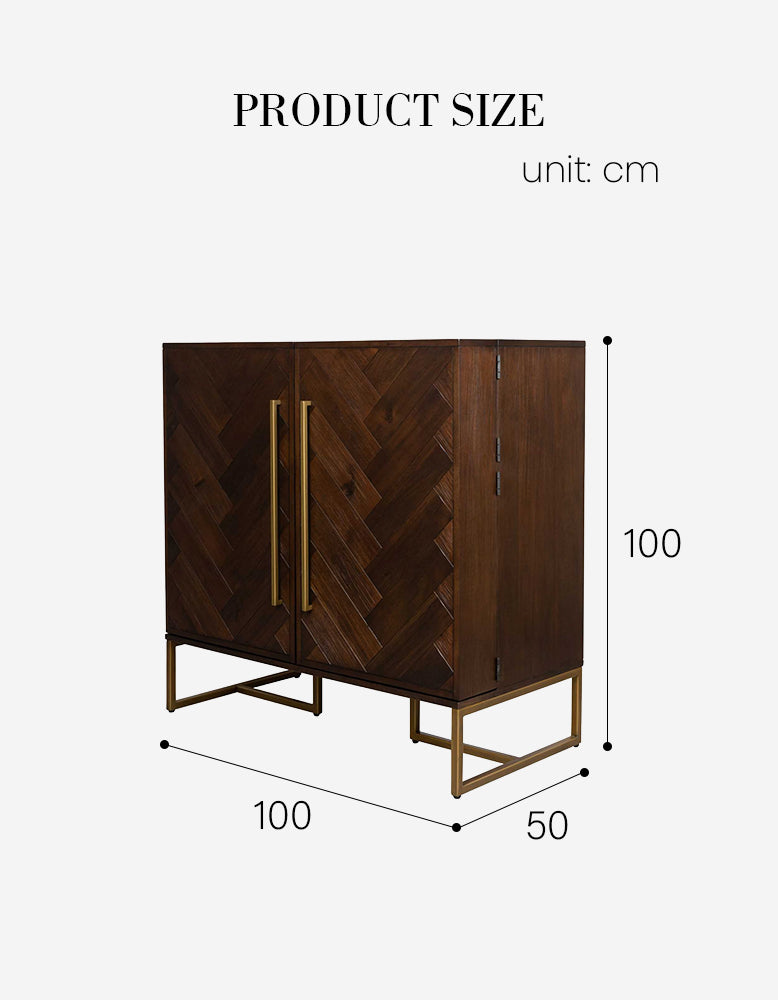 Mahajan Wine Sideboard With 2 Doors & Wine Rack, Solid Wood