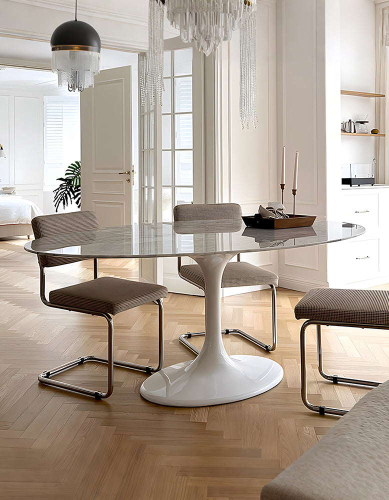 Masuda Oval Dining Table, Marble