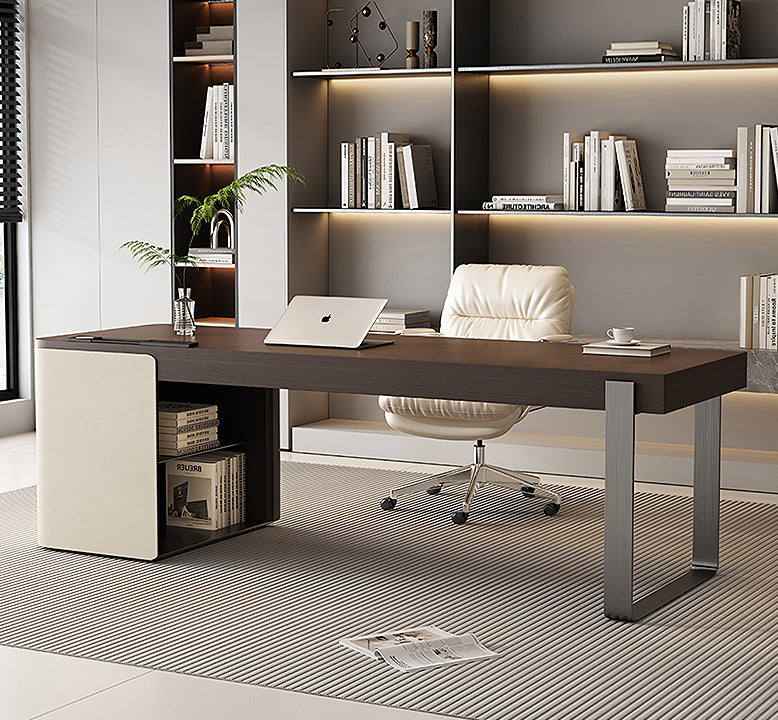 Torres Office Desk With Storage, Wood