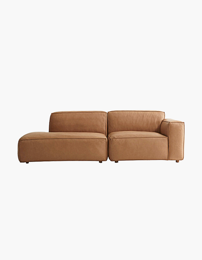 Calliope Brown Three Seater Sofa, Real Leather