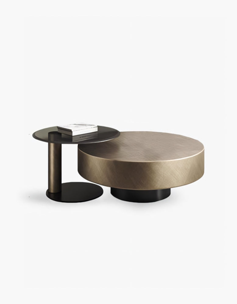 Gold Nesting Coffee Table, With Black Side Table