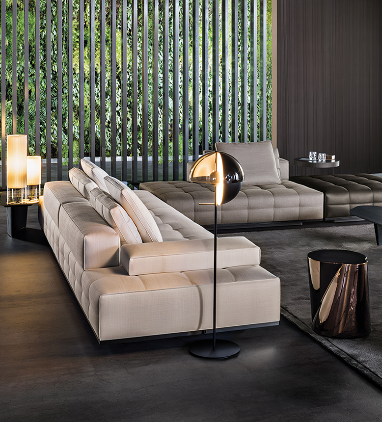 Santos L Shape Sofa, Three Seater Sofa, Nappa Real Leather