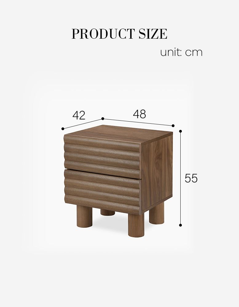 Clancy 2 Drawer Bedside Table, Wood