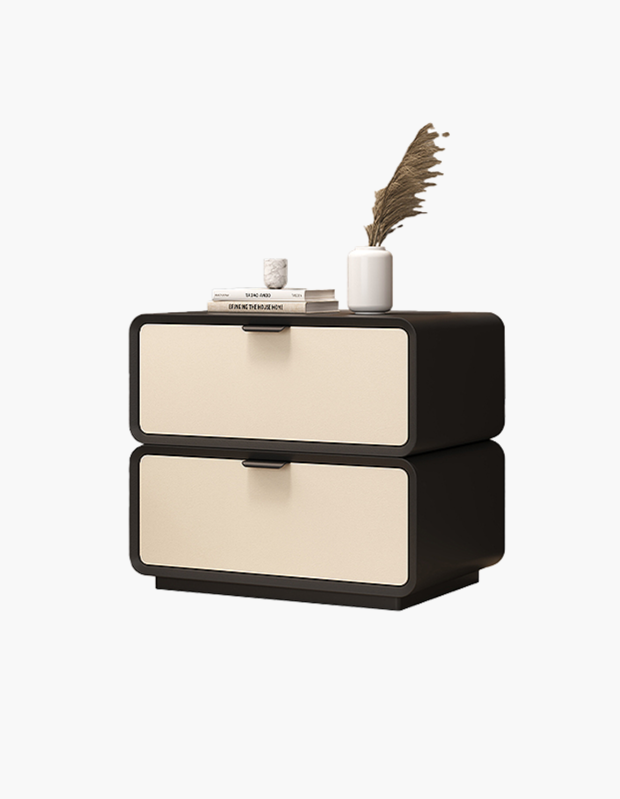 Adonis Bedside Table, Black & Cream