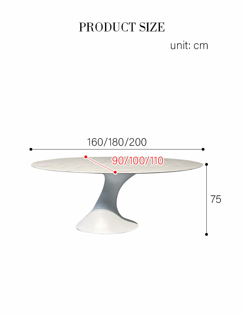 Omer Oval Dining Table, Marble