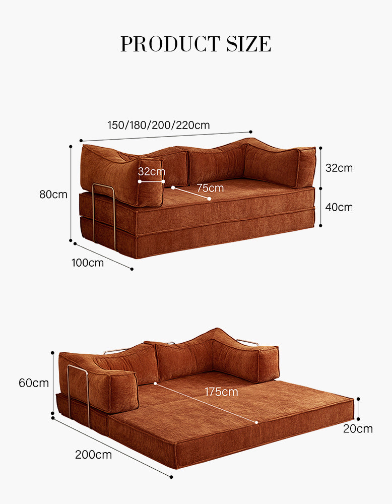 Garcia Foldable Lazy Sofa Bed For Lounging, Corduroy