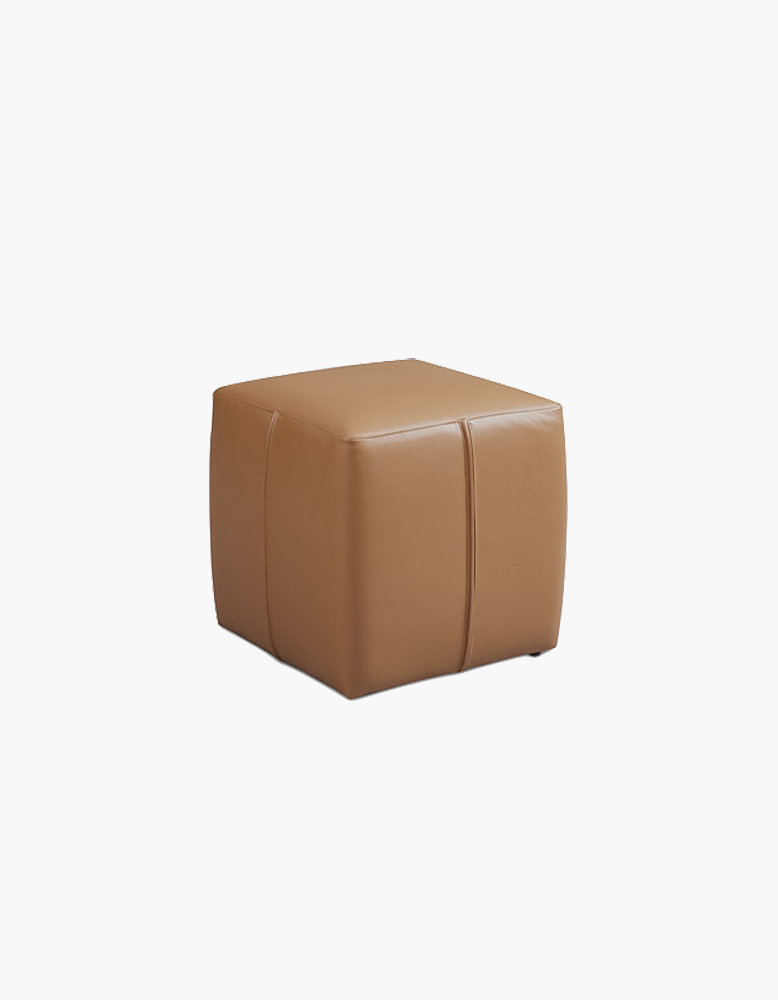 Rajiv Square Foot stool, Real Leather