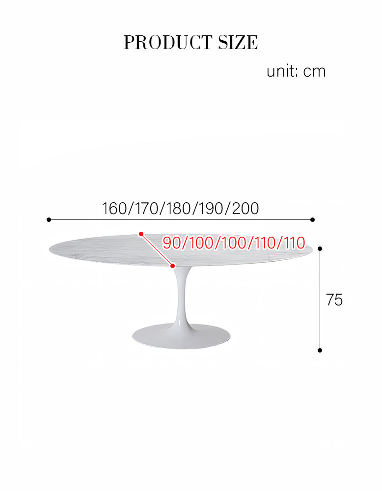 Masuda Oval Dining Table, Marble