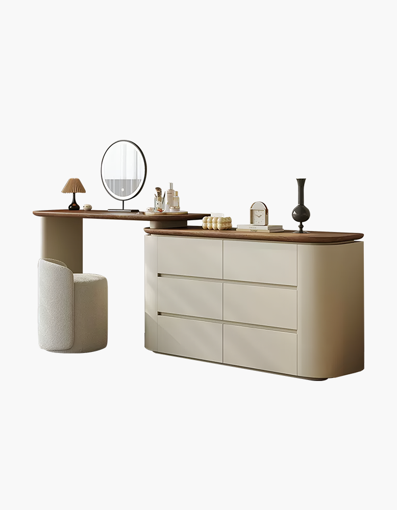 Catalina Corner Dressing Table With Mirror, Solid Wood