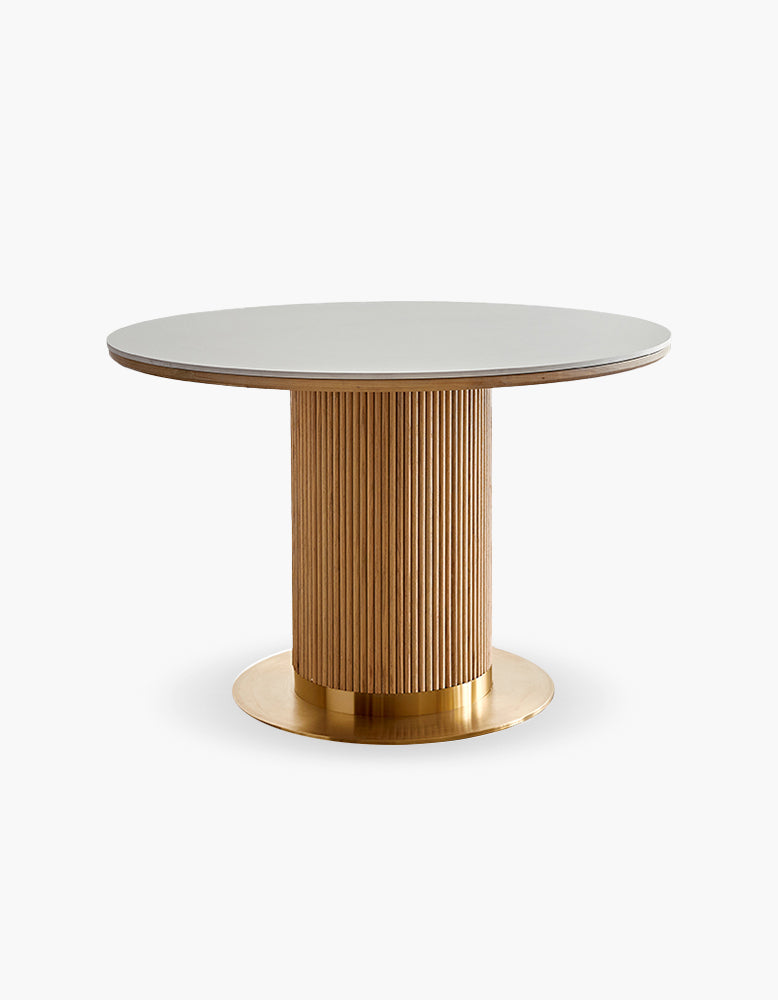 Bek Round Dining Table, White｜ DC Concept