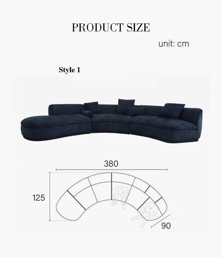 Nakamura Curved Sofa, C Shape Sofa