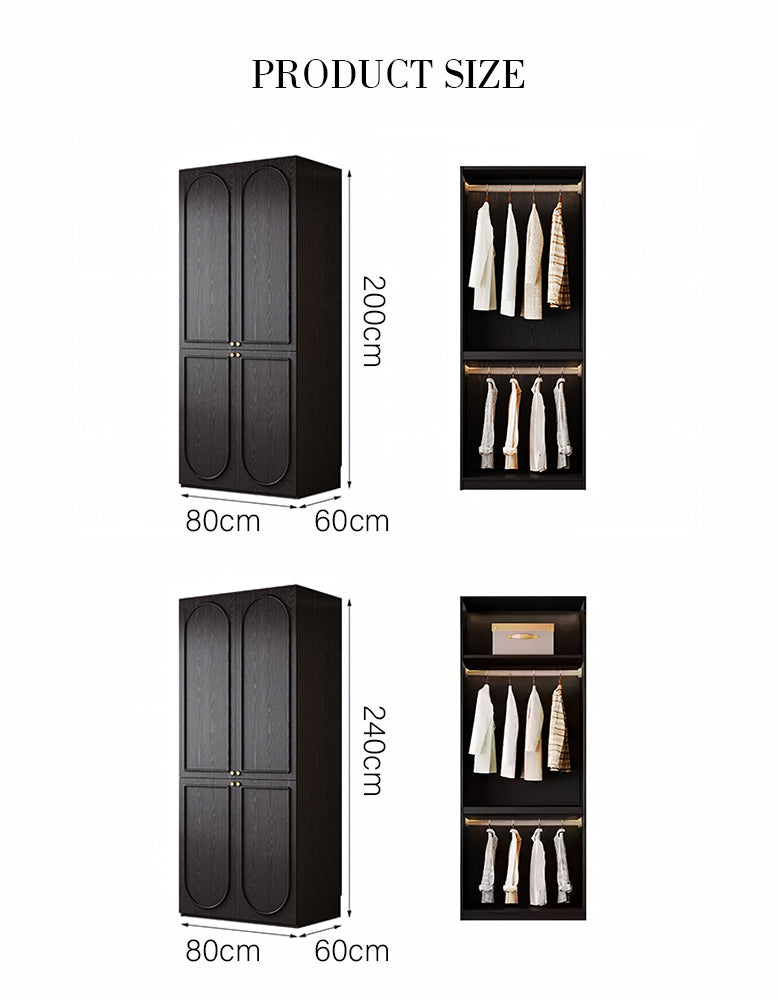 Novak Large Wardrobe, 2 Door Wardrobe, More Sizes, Black