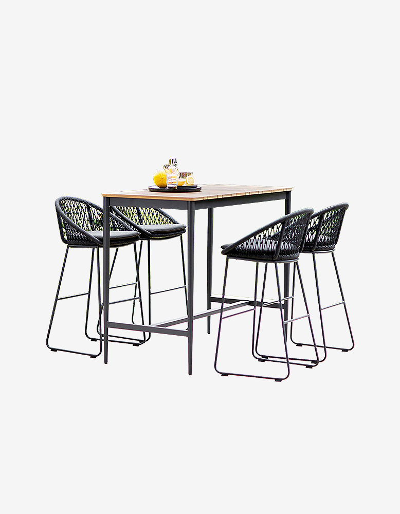 Dmitry Outdoor Garden Table and bar Stool Set