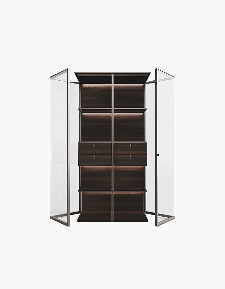 Galvez Akhtar Pahlavi Wine Storage With Glass Door, Display Cabinet